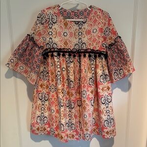 Pastourelle by Pippa & Julie 100% cotton dress with pom poms